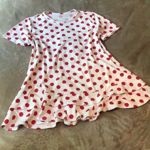 Polka Dot Ruffle Top